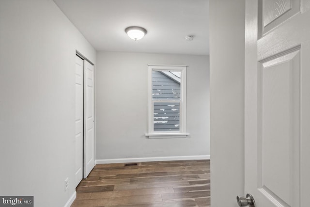 interior space featuring dark hardwood / wood-style flooring