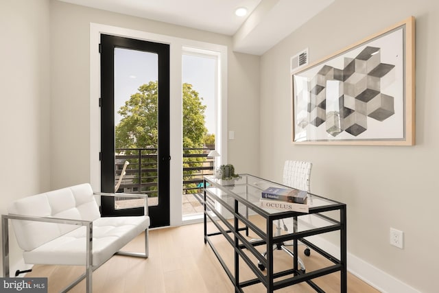 interior space featuring light hardwood / wood-style flooring