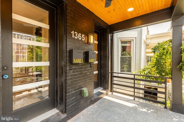 property entrance with a porch