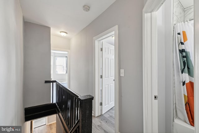 hall featuring light hardwood / wood-style flooring