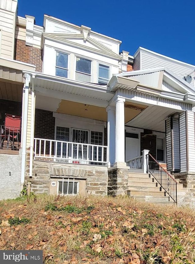 exterior space with covered porch