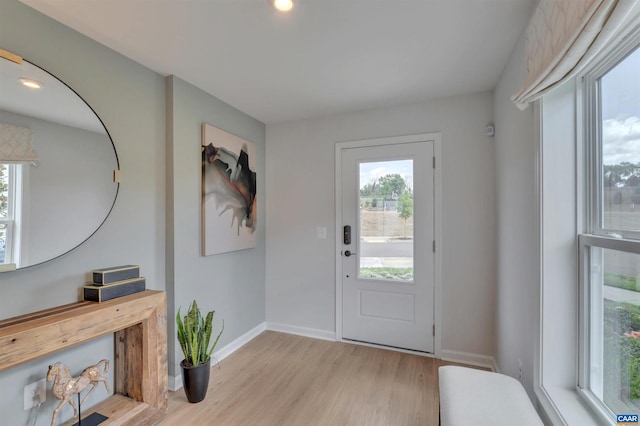 entrance foyer featuring light hardwood / wood-style flooring