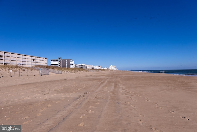 exterior space with a view of the beach