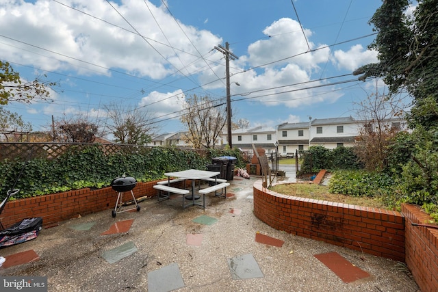 view of patio featuring grilling area