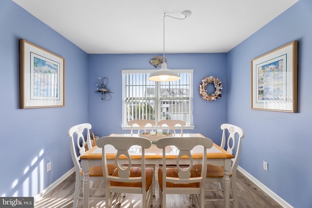 dining space featuring hardwood / wood-style floors