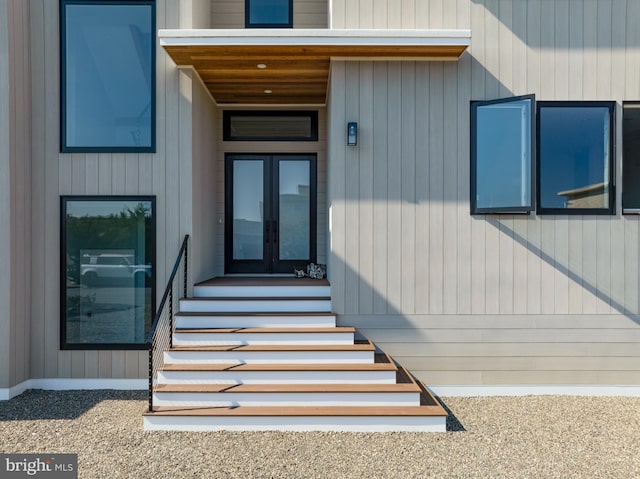 view of exterior entry with french doors