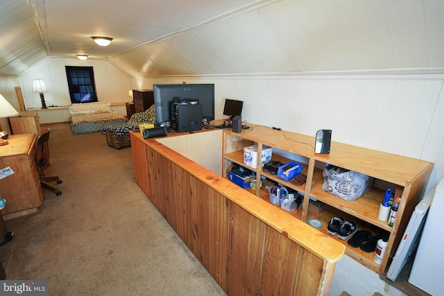 interior space featuring lofted ceiling