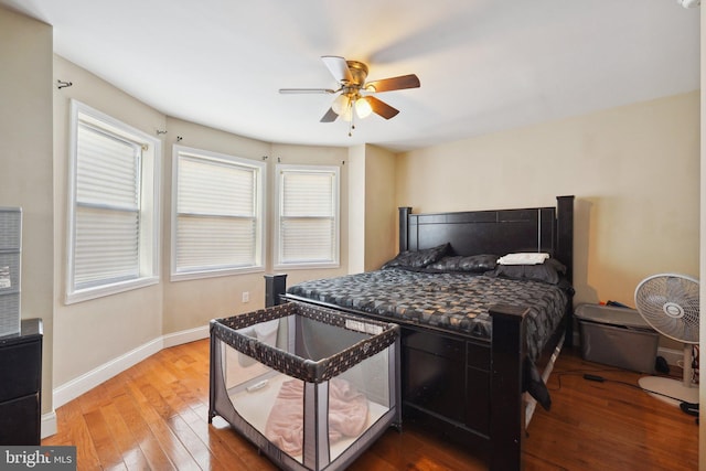 5019 N Franklin St, Philadelphia, PA 19120 - bedroom featuring wood-type flooring, baseboards, and a ceiling fan