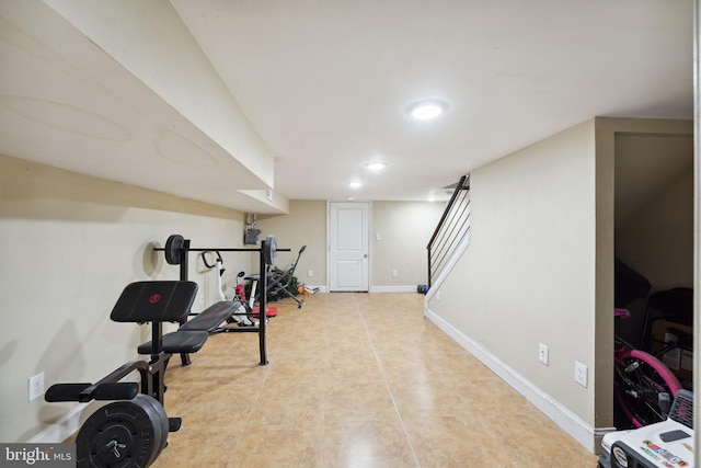 5019 N Franklin St, Philadelphia, PA 19120 - workout room with baseboards and recessed lighting
