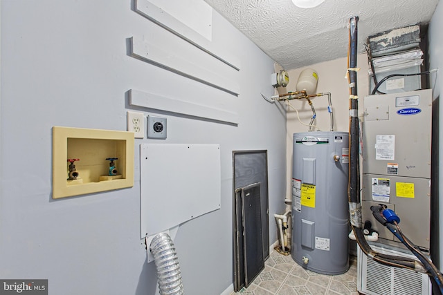 utility room with water heater