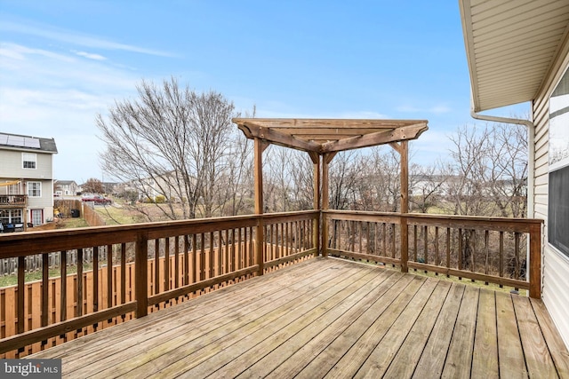 wooden deck with a pergola