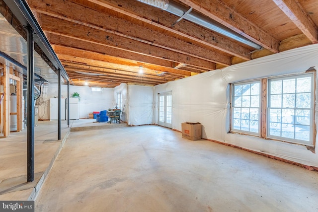 basement featuring separate washer and dryer