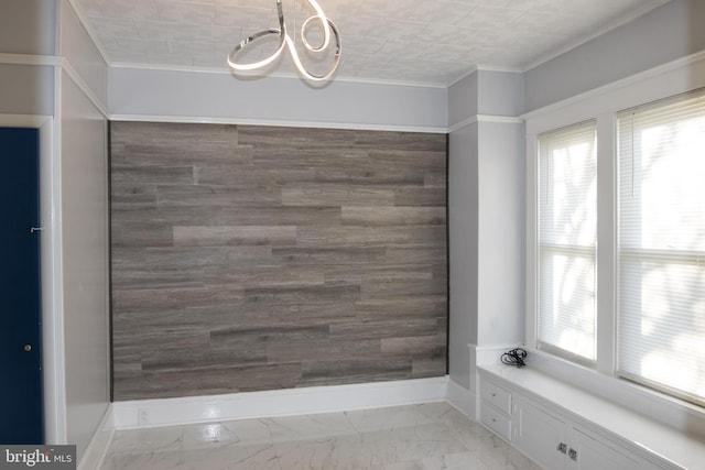 bathroom with ornamental molding