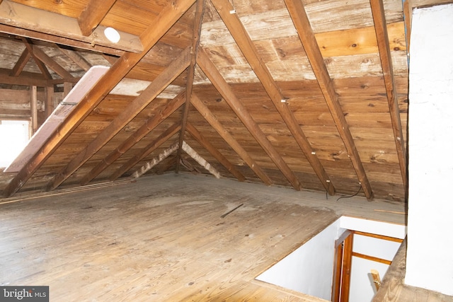 view of attic