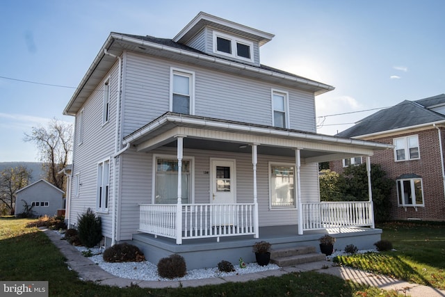 view of front of property with covered porch