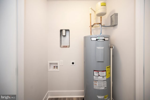 utility room with water heater