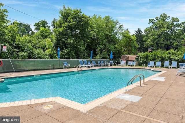 view of pool with a patio area