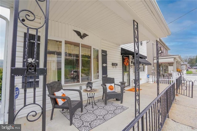 view of patio with a porch