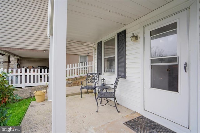 view of patio / terrace with a porch