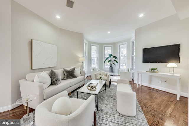 living room featuring hardwood / wood-style floors