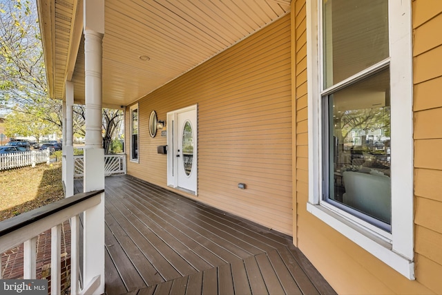 wooden deck with a porch