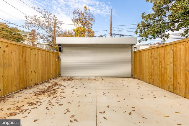 view of garage