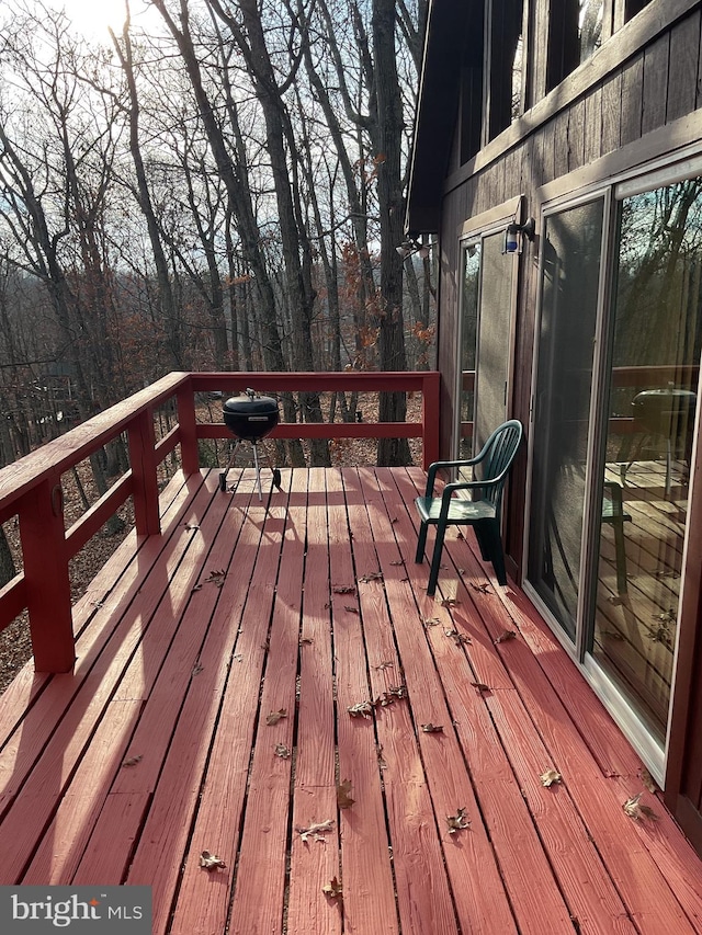 view of wooden deck