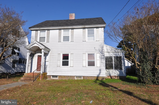 colonial house with a front yard