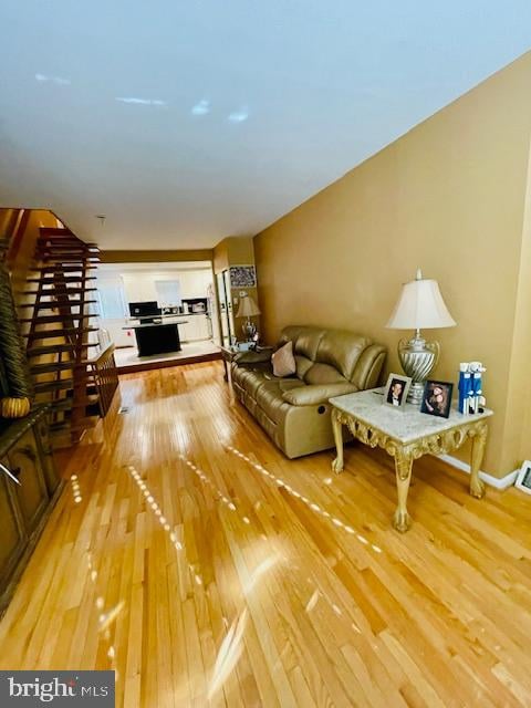 living room featuring hardwood / wood-style floors