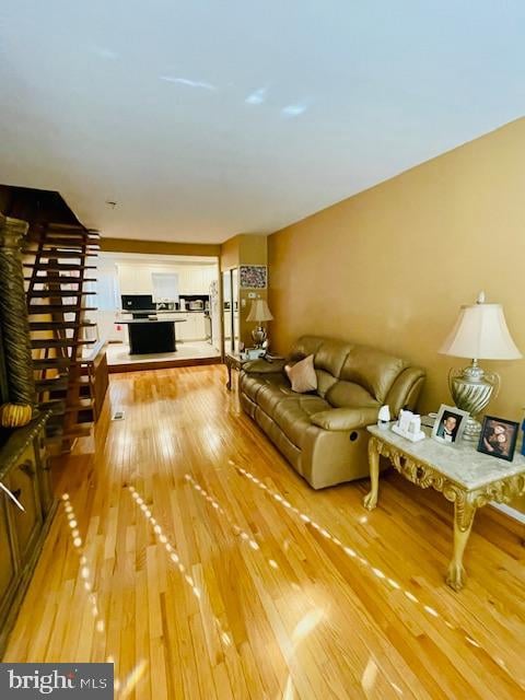 living room featuring hardwood / wood-style flooring