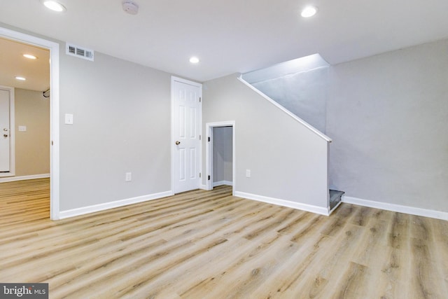 interior space featuring light hardwood / wood-style floors