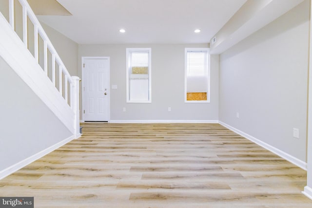 entryway with light wood-type flooring