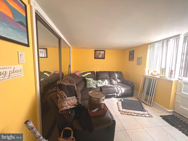 view of tiled living room