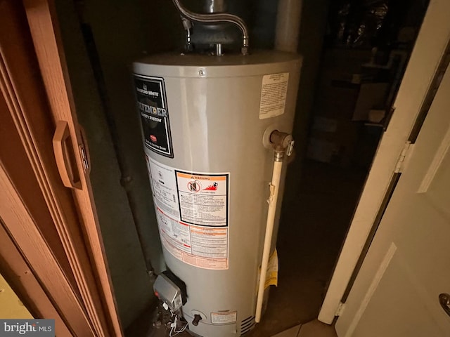 utility room featuring gas water heater