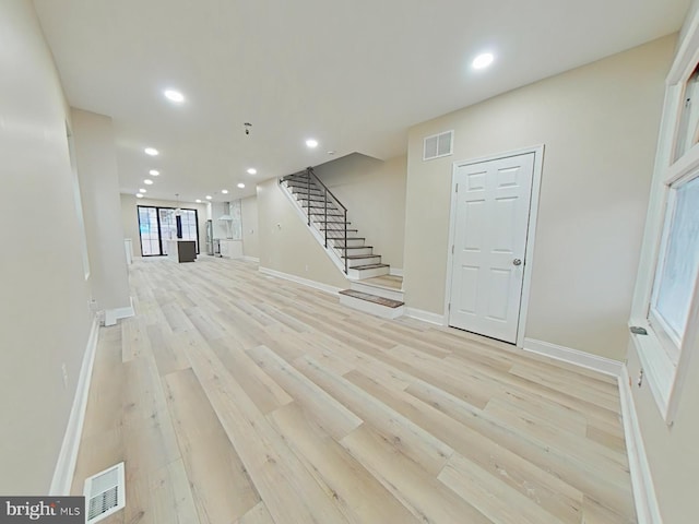 interior space with light wood-type flooring