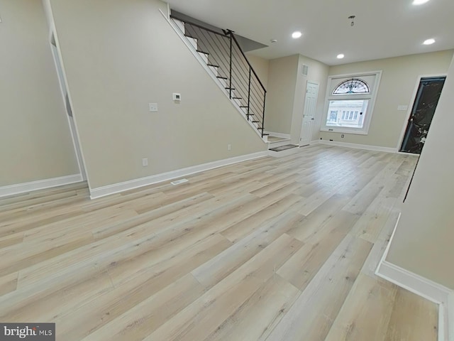 interior space featuring light wood-type flooring