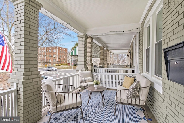 balcony with covered porch