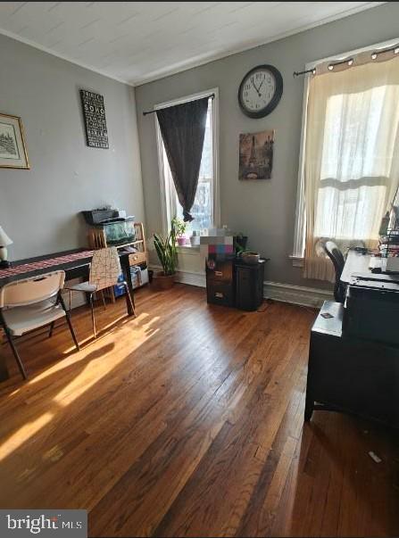 office space featuring hardwood / wood-style flooring