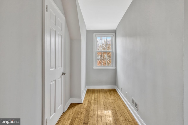 hall featuring light hardwood / wood-style flooring