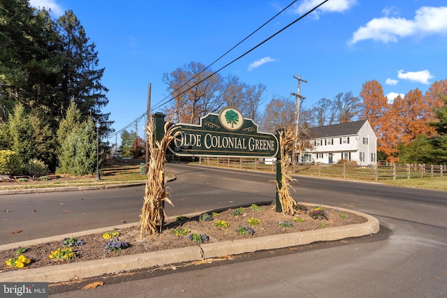 view of community sign