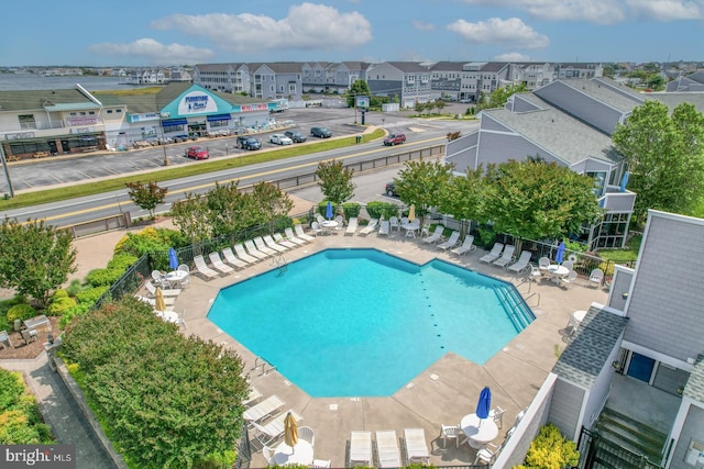 view of pool featuring a patio