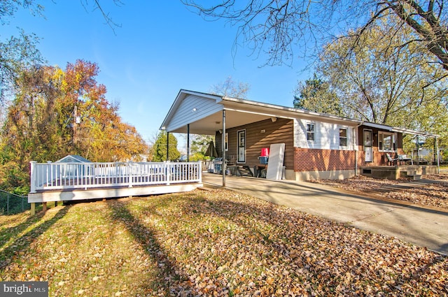 view of side of property with a yard