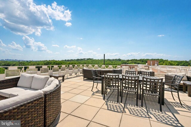 view of patio with an outdoor living space