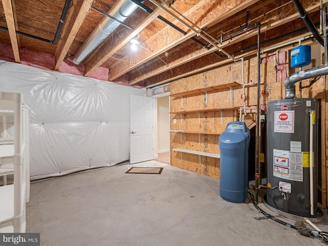 basement with gas water heater