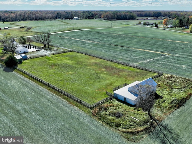 aerial view with a rural view