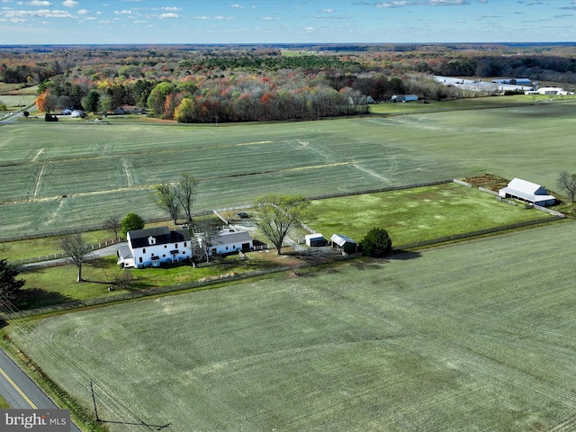 bird's eye view with a rural view