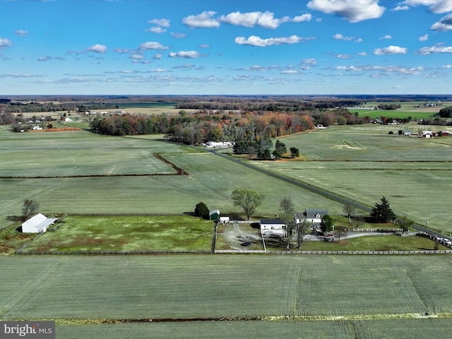 drone / aerial view with a rural view