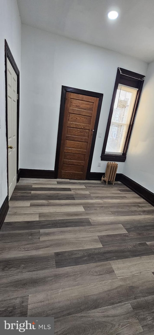 interior space featuring dark wood-type flooring