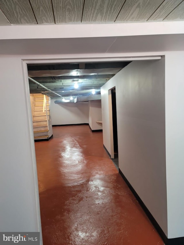 corridor featuring concrete floors