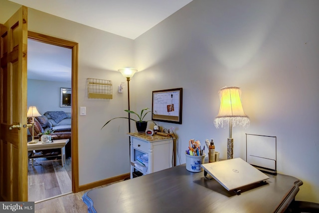 office area featuring light wood-type flooring